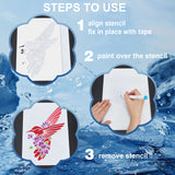 Study Supplies Pattern Drawing Painting Stencils with Paint Brush