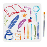 Study Supplies Pattern Drawing Painting Stencils with Paint Brush