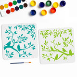Branch Pattern Drawing Painting Stencils with Paint Brush