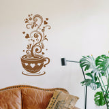 Cup Pattern Drawing Painting Stencils with 1Pc Art Paint Brushes