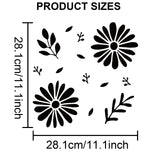 Flower Pattern Drawing Painting Stencils with 1Pc Art Paint Brushes