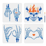 Skeleton Hand Pattern Drawing Painting Stencils