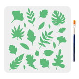 Leaf Pattern Drawing Painting Stencils with Brushe and Cardboard Paper