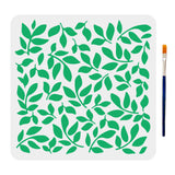 Leaf Pattern Drawing Painting Stencils with Paint Brush