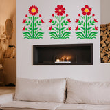 Flower Pattern Drawing Painting Stencils with Paint Brush