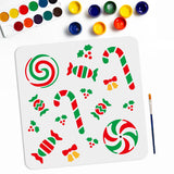 Candy Pattern Drawing Painting Stencils with Paint Brush