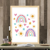 Rainbow Pattern Drawing Painting Stencils with Paint Brush