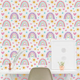 Rainbow Pattern Drawing Painting Stencils with Paint Brush
