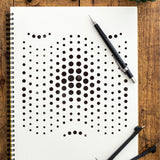 Polka Dot Pattern Drawing Painting Stencils with 1Pc Art Paint Brushes