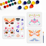 Halloween Mask Drawing Painting Stencils with 1Pc Art Paint Brushes