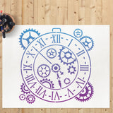 Clock Drawing Painting Stencils with Paint Brush