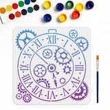 Clock Drawing Painting Stencils with Paint Brush