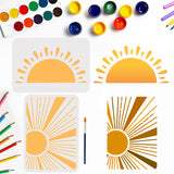 Sun Drawing Painting Stencils with Paint Brush