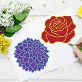 Flower Drawing Painting Stencils with Paint Brush