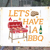 Barbecue Drawing Painting Stencils with 1Pc Art Paint Brushes