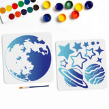 Planet Drawing Painting Stencils with 1Pc Art Paint Brushes