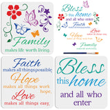 Word Drawing Painting Stencils with 1Pc Art Paint Brushes