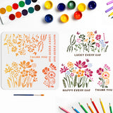 Flower Drawing Painting Stencils with Paint Brush