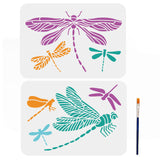 Dragonfly Drawing Painting Stencils with 1Pc Art Paint Brushes