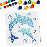 Dolphin Drawing Painting Stencils with Paint Brush