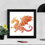 Dragon Drawing Painting Stencils with Paint Brush