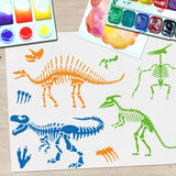 Dinosaur Drawing Painting Stencils with Paint Brush