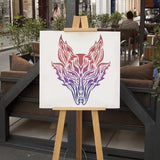 Fox Drawing Painting Stencils with 1Pc Art Paint Brushes