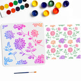 Flower Drawing Painting Stencils with 1Pc Art Paint Brushes
