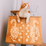 Cat Shape Drawing Painting Stencils with Paint Brush