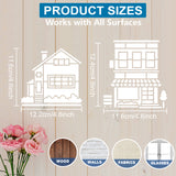 Drawing Painting Stencils, House, with 1Pc Art Paint Brushes, 10pcs/set