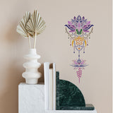 Mandala Style PET Hollow Out Drawing Painting Stencils, July Lotus, with 1Pc Art Paint Brushes, Flower, 4pcs/set