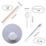 DIY Making, Silicone Molds, Disposable Plastic Transfer Pipettes, Wooden Craft Ice Cream Sticks, Measuring Cup Silicone Glue Tools with Sequins/Paillettes Chips, Mixed Color, 29x27mm, Hole: 10mm