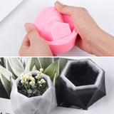 Food Grade DIY Silicone Flowerpot Molds, Fondant Molds, Baking Molds, Chocolate, Candy, Biscuits, UV Resin & Epoxy Resin Jewelry Making, Octagon, Pink, 87x87x43mm, Inner Size: 65x65mm,  85x73mm, Inner Size: 65x73mm, 2pcs/set