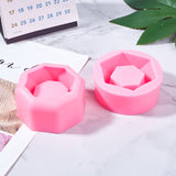 Food Grade DIY Silicone Flowerpot Molds, Fondant Molds, Baking Molds, Chocolate, Candy, Biscuits, UV Resin & Epoxy Resin Jewelry Making, Octagon, Pink, 87x87x43mm, Inner Size: 65x65mm,  85x73mm, Inner Size: 65x73mm, 2pcs/set