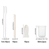 DIY Sakura Silicone Molds Kits, Include Birch Wooden Craft Ice Cream Sticks and Plastic Transfer Pipettes, Latex Finger Cots, Plastic Measuring Cup, White, 31.5x31.5x7.5mm, Inner Diameter: 26mm, 2pcs