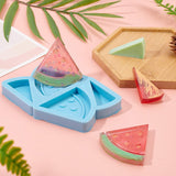 DIY Watermelon Straw Topper Silicone Molds Kits, Food Grade Resin Casting Molds, For UV Resin, Epoxy Resin Jewelry Making, with Plastic Pipettes, Latex Finger Cots, Plastic Measuring Cup, Sky Blue, 73x103.5x12mm, Inner Size: 39.5x21.5mm and 49.5x50mm