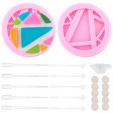 DIY Round Mobile Phone Stand Silicone Molds Kits, Including Plastic Round Stirring Rod, Plastic Pipettes, Latex Finger Cots, Silicone Stirring Bowl, Hot Pink, 104x18mm, Inner Diameter: 80mm, 2pcs