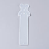Silicone Bookmark Molds, Resin Casting Molds, Bear, White, 142x38x4.5mm, Inner Diameter: 138x35mm