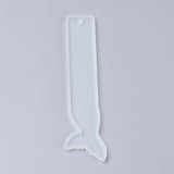 Silicone Bookmark Molds, Resin Casting Molds, Fish Tail, White, 143x35x4.5mm, Inner Diameter: 140x33mm