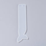 Silicone Bookmark Molds, Resin Casting Molds, Fish Tail, White, 143x35x4.5mm, Inner Diameter: 140x33mm