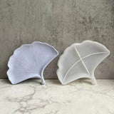 DIY Ginkgo Leaf Dish Tray Silicone Molds, Storage Molds, for UV Resin, Epoxy Resin Craft Making, White, 145x188x21mm