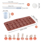 Chess Silicone Mold Kits, with 100ml Measuring Cup Silicone Glue Tools, Disposable Plastic Transfer Pipettes and Birch Wooden Craft Ice Cream Sticks, Mixed Color, 20.8x8.8x0.9cm, Inner: 2.2~4.7cm