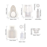 Perfume Bottle Silicone Molds, Resin Casting Molds, For UV Resin, Epoxy Resin Jewelry Making, with Disposable Latex Finger Cots, Plastic Transfer Pipettes and Measuring Cup, Mixed Shapes, White