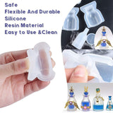 Perfume Bottle Silicone Molds, Resin Casting Molds, For UV Resin, Epoxy Resin Jewelry Making, with Disposable Latex Finger Cots, Plastic Transfer Pipettes and Measuring Cup, Mixed Shapes, White