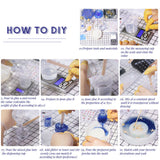 DIY Keychain & Keychain Kit, with Twelve Constellations Silicone Molds, Plastic Transfer Pipettes, Measuring Cup, Latex Finger Cots, Waxed Cotton Cord Necklace, Alloy Keychain Findings, White, 6x0.7mm, Inner Diameter: 4.6mm