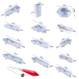 DIY Pendant Makings, with Silicone Molds, Iron Bead Cones & Bead Caps & Screw Eye Pin Peg Bails & Cable Chains, Plastic Pipettes & Measuring Cup, White, 85x20mm