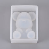 Silicone Molds, Resin Casting Molds, For UV Resin, Epoxy Resin Jewelry Making, Bear, White, 65x48x20mm