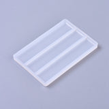 5 pc Food Grade Silicone Molds, Fondant Molds, For DIY Cake Decoration, Chocolate, Candy, Soap Making, Rectangle Bobby Pin, White, 64x42.5x4mm, Inner Diameter: 61.5x12mm