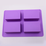 14 pc Cuboid Silicone Molds, For Soap Making, Purple, 154x215x36mm