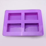 14 pc Cuboid Silicone Molds, For Soap Making, Purple, 154x215x36mm